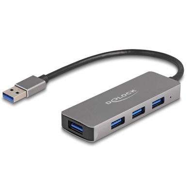 Delock 63171 4-poorts USB 5 Gbps hub met USB Type-A-connector - USB Type-A-poorten aan de zijkant