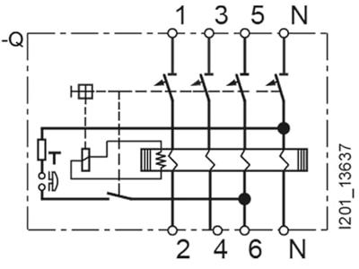 Siemens 5SV36466 Siemens Dig.Industr. Aardlekschakelaar A 4-polig 63 A 0.3 A 400 V