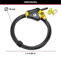 Masterlock Adjustable locking cable 4,50 m x Ø 10 mm - 4 keys - 8420EURD - thumbnail