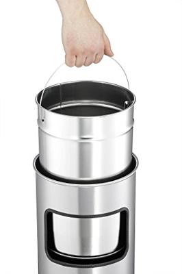Durable Combi-asbak | d.250xH630mm zilver | staalplaat | 1 stuk - 333223 333223 - thumbnail