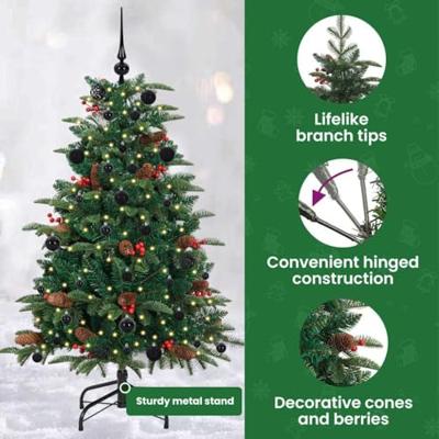 VidaXL Kunstkerstboom groen 150 cm pvc en metaal en plastic