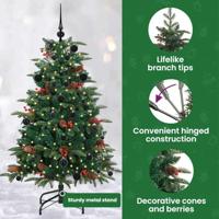 VidaXL Kunstkerstboom groen 150 cm pvc en metaal en plastic - thumbnail