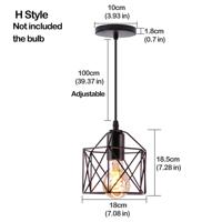 Homestyle Pro MK001-B Industriële Hanglamp 18x18.5 cm Zwart/Metaal - thumbnail