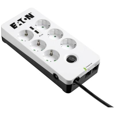 Eaton PB6TUD Overspanningsbeveiliging 6 AC-uitgang(en) 220-250 V Zwart, Wit