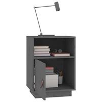 Nachtkastjes 2 st 40x34x55 cm massief grenenhout grijs - thumbnail