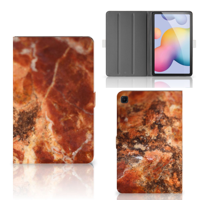 Samsung Galaxy Tab S6 Lite | S6 Lite (2022) Leuk Tablet hoesje Marmer Bruin - thumbnail