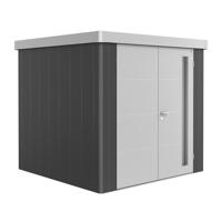 Metalen berging Neo - Dubbele deur - Donkergrijs/zilver - 2B (236x236 cm) - thumbnail