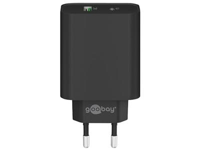 Goobay USB + USB-C snellader 45W zwart - 9550193 Goobay USB + USB-C snellader 45W zwart - 9550193