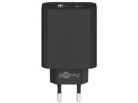 Goobay USB + USB-C snellader 45W zwart - 9550193 - thumbnail