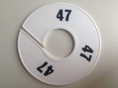 Maatring 11 cm wit/zwart 47