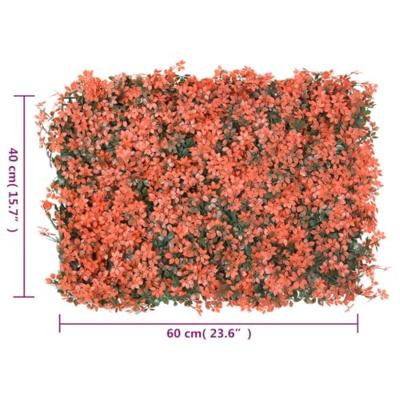 Hek met kunstesdoornblad6 st 40x60 cm lichtrood