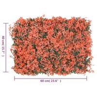 Hek met kunstesdoornblad6 st 40x60 cm lichtrood - thumbnail