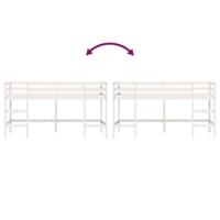 Kinderhoogslaper met ladder 80x200 cm massief grenenhout wit - thumbnail