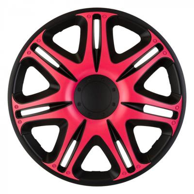 J Tec wieldoppen Nascar 14 inch ABS zwart/roze set van 4