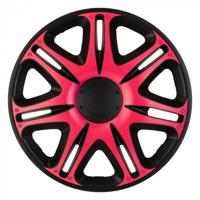 J Tec wieldoppen Nascar 14 inch ABS zwart/roze set van 4 - thumbnail