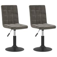 Eetkamerstoelen draaibaar 2 st fluweel donkergrijs - thumbnail