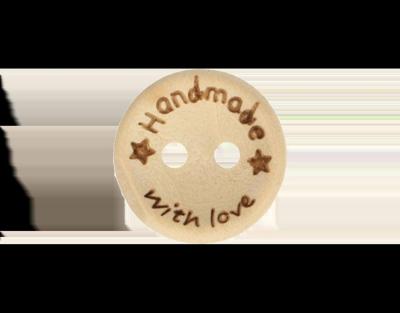 Houten knoop 15mm handmade with love