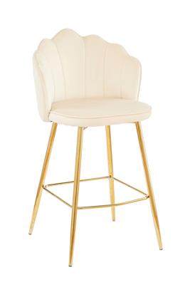 Artistiq Barkruk 'Alexander' Velvet, kleur beige (zithoogte 68cm)