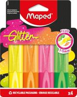 Markeerstift Maped Glitter set à 4 fluoriserende kleuren - thumbnail