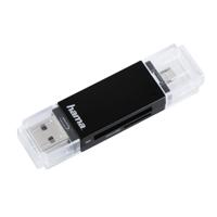 Hama USB-2.0-OTG-kaartlezer Basic SD/microSD Zwart - thumbnail