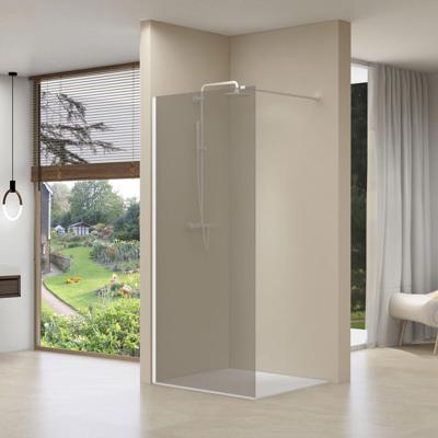 Inloopdouche Van Rijn ST01 Met Stabilisatiestang 120x200 cm Rookglas 8 mm Wit van Rijn