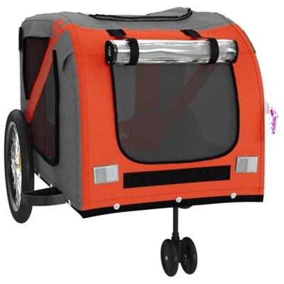 VidaXL Hondenfietstrailer oxford stof en ijzer oranje en grijs - thumbnail