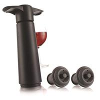Vacu Vin wine saver zwart met 2 doppen - thumbnail