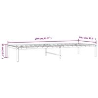 Bedframe metaal wit 80x200 cm - thumbnail