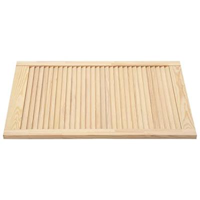 Kastdeuren met lamellen 2 st 69x39,4 cm massief grenenhout