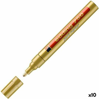 Permanente markeerstift Edding 750 Gouden 10 Stuks 2-4 mm (10 Stuks)