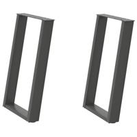 Eettafelpoten 2 st U-vormig 60x(72-73) cm staal antraciet - thumbnail