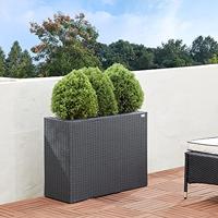 Polyrattan Bloembak 3 delig Zwart 83x30,5x60cm - thumbnail