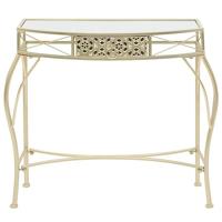 Bijzettafel Franse stijl 82x39x76 cm metaal goudkleurig - thumbnail
