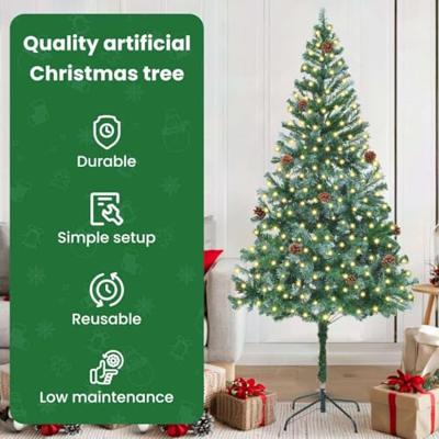 VidaXL Kunstkerstboom met 300 led groen 180 cm pvc en staal