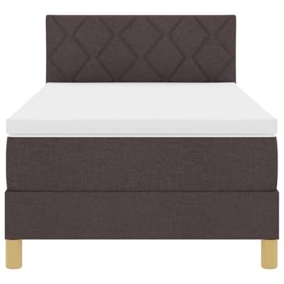 Boxspring bed met matras Donkerbruin 100 x 200 cm Stof