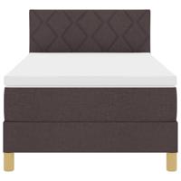 Boxspring bed met matras Donkerbruin 100 x 200 cm Stof - thumbnail
