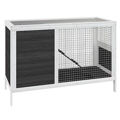 VidaXL Konijnenhok 103x44x69,5 cm massief grenenhout grijs VidaXL Konijnenhok 103x44x69,5 cm massief grenenhout grijs