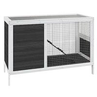 VidaXL Konijnenhok 103x44x69,5 cm massief grenenhout grijs - thumbnail