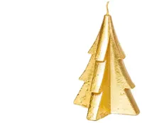 Home Society kaars kerstboom 9x12cm goud 1 stuks - thumbnail