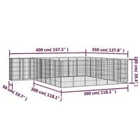 Hondenkennel 30 panelen 50 x 100 cm gepoedercoat staal zwart - thumbnail