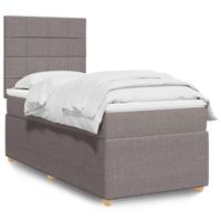 Boxspring met matras stof taupe 90x200 cm - thumbnail