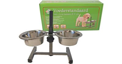 H-model standaard inclusief RVS bakken 17 cm hamerslag Eet-en-drinkbakken-hond Gebr. de Boon - Gebr de boon H-model standaard inclusief RVS bakken 17 cm hamerslag Eet-en-drinkbakken-hond Gebr. de Boon - Gebr de boon