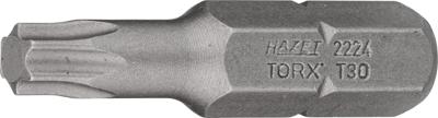 HAZET Bit 2224-T30 · 5/16 inch (8 mm) zeskant massief · Binnen-TORX®-profiel · SW T30