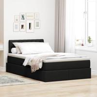 Opbergbed met matras met matras Zwart 120 x 190 cm Bewerkt hout - thumbnail