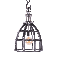 Industriële Hanglamp Ramo 70 cm 1 Lichts Faded Grey Met Ruw Nickel - thumbnail