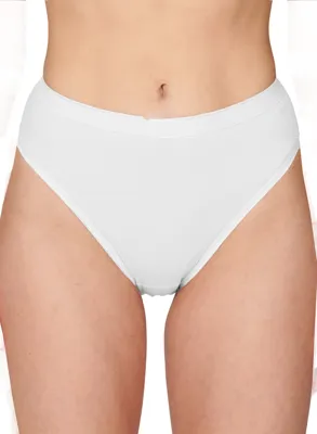 Ondergoed 2-Pack dames Rio slip - 32282 - Hoog opgesneden dames slip - Biologisch katoen - S - Wit - Onderbroek - Ondergoed - S - Onderbroek -