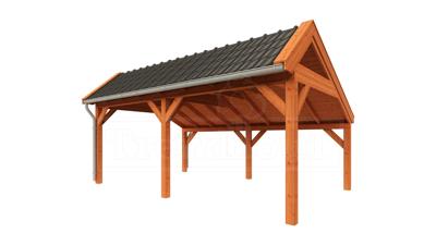 Trendhout Kapschuur De Stee 600x425 cm- Kapschuurdak- Onbehandeld lariks Douglas hout- Trendhout