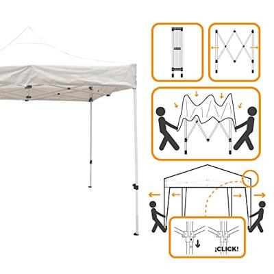 Tuinhuisje Aktive 300 x 300 x 220 cm Wit Opvouwbaar Aanpasbare hoogte