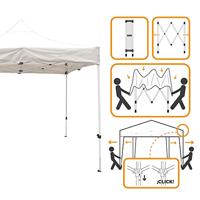 Tuinhuisje Aktive 300 x 300 x 220 cm Wit Opvouwbaar Aanpasbare hoogte - thumbnail