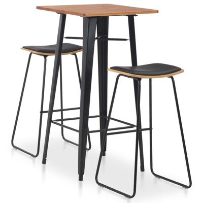 3-delige Barset staal zwart